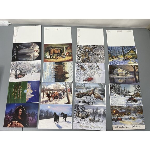 Leanin Tree Christmas Holiday Cards 32 Assortment Animals Scenic No Envelopes - Picture 2 of 2